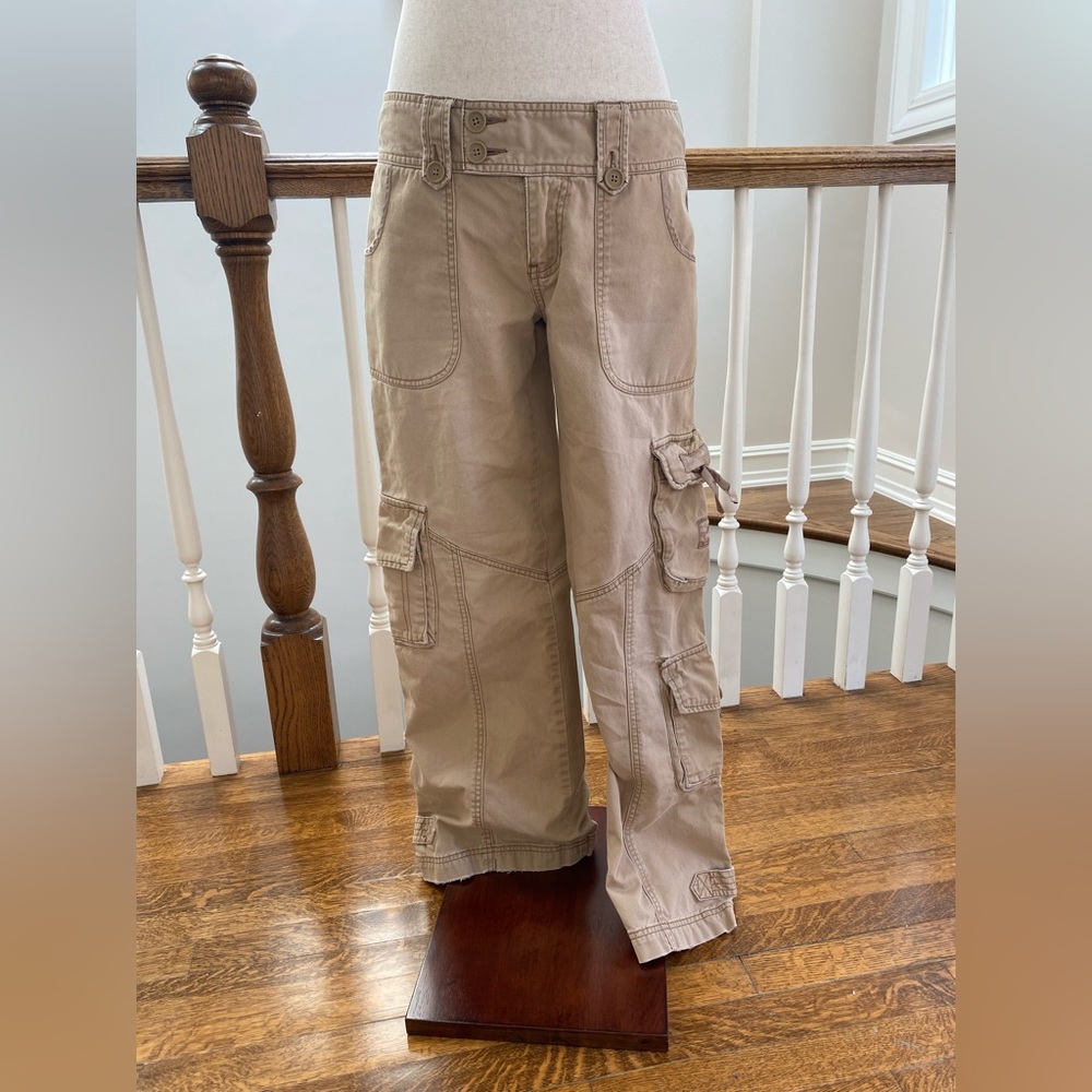 Abercrombie & Fitch Vintage 90’s low rise khaki Cargo Pants rare